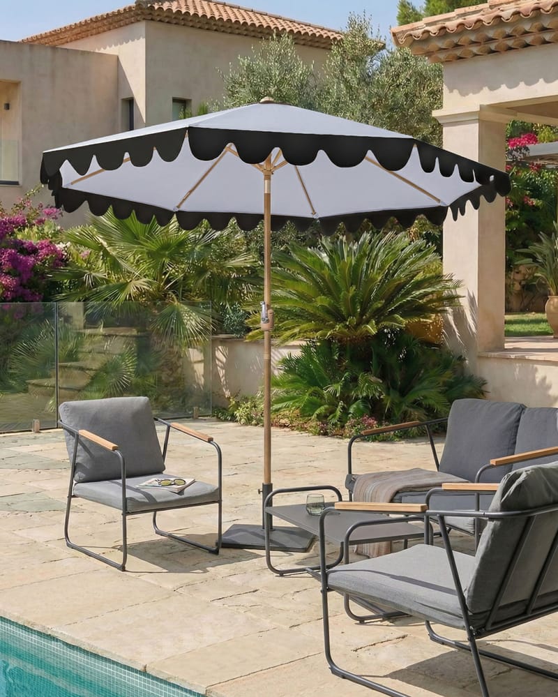 Parasol udendørs 270 cm Isolotto - grå/brun/sort - Havemøbler - Solafskærmning - Parasoller - Balkonparasol