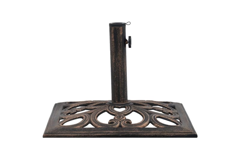 parasolfod 12 kg 49 cm støbejern bronzefarvet - Brun - Havemøbler - Solafskærmning - Parasoller