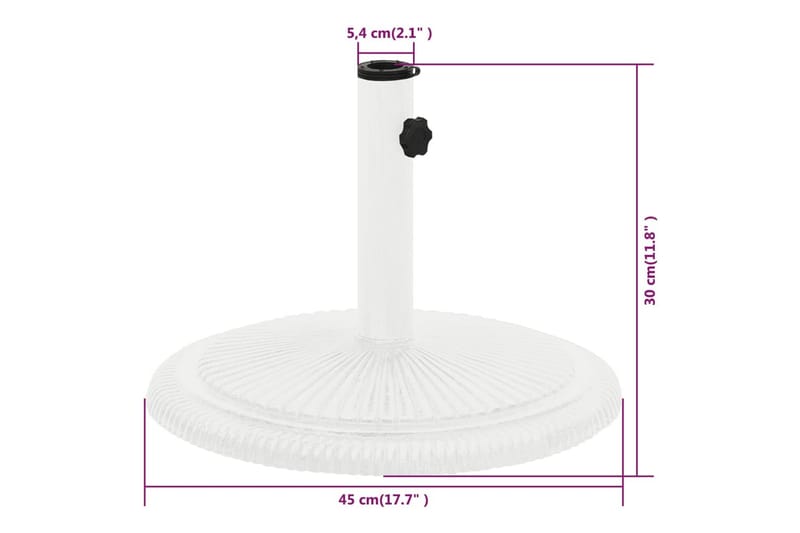 parasolfod 45x45x30 cm støbejern hvid - Hvid - Havemøbler - Solafskærmning - Parasoller - Parasolfod