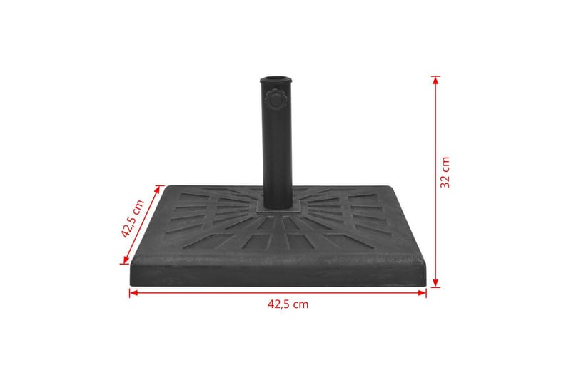 Parasolfod Resin Firkant Sort 12 Kg - Sort - Havemøbler - Solafskærmning - Parasoller