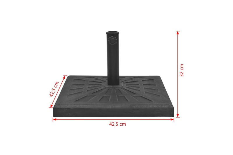 Parasolfod Resin Firkant Sort 12 Kg - Sort - Parasoller