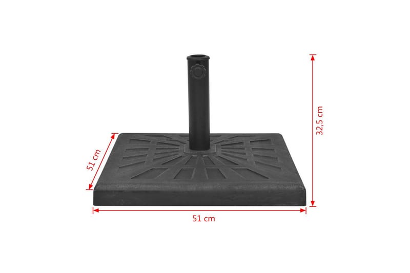 Parasolfod Resin Firkant Sort 19 Kg - Sort - Havemøbler - Solafskærmning - Parasoller