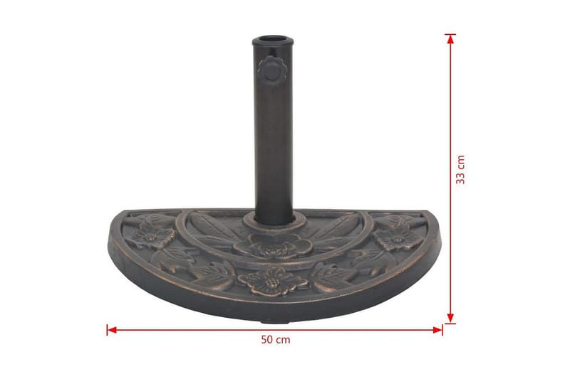 Parasolfod Resin Halv Rund Bronzefarvet 9 Kg - Brun - Havemøbler - Solafskærmning - Parasoller