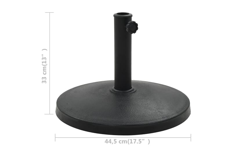 Parasolfod Rund Polyresin 10 Kg Sort - Sort - Havemøbler - Solafskærmning - Parasoller