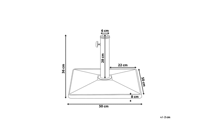 Beton Parasol base 50 cm - Sort - Parasolfod