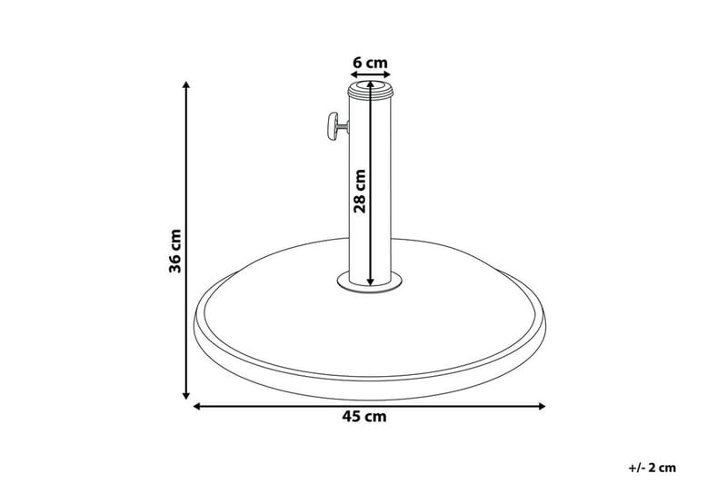 Beton Parasol base 45 cm - Sort - Parasolfod