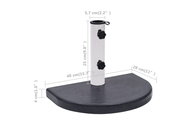 parasolfod 40x28x4 cm granit sort - Sort - Havemøbler - Solafskærmning - Parasoller - Parasolfod
