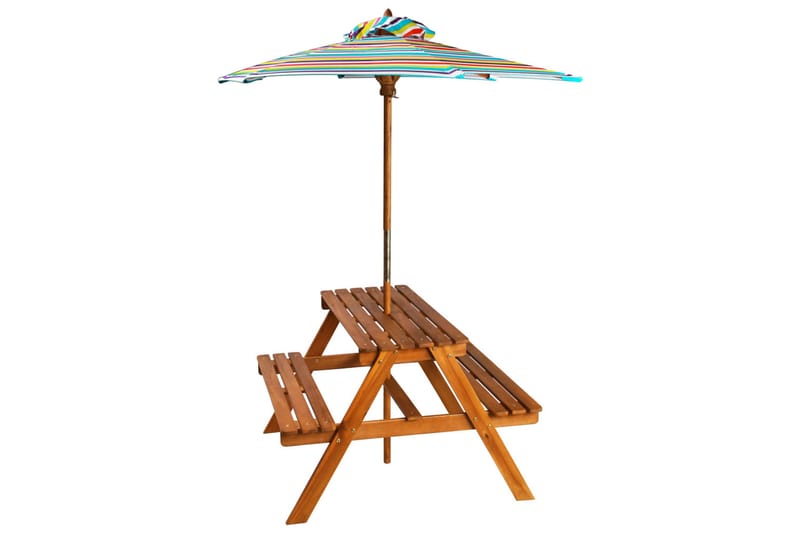 Picnicbord Med Parasol Til Børn 79 X 90 X 60 Cm Akacietræ - Brun - Parasoller