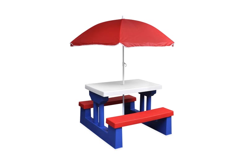 Picnicbord Med Parasol Til Børn - Flerfarvet - Havemøbler - Solafskærmning - Parasoller