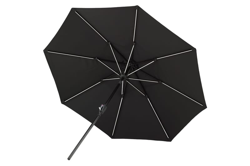 Sabal Parasol 270 cm med LED - Sort - Havemøbler - Solafskærmning - Parasoller