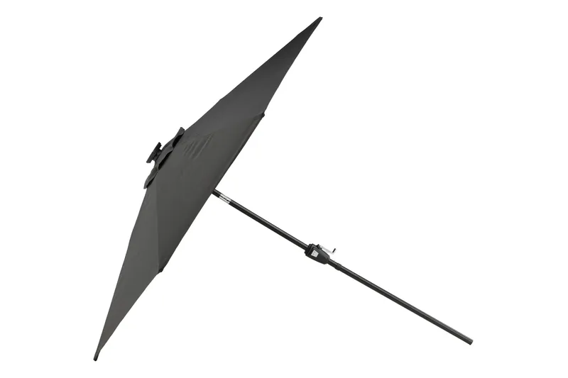 Sabal Parasol 270 cm med LED - Sort - Havemøbler - Solafskærmning - Parasoller