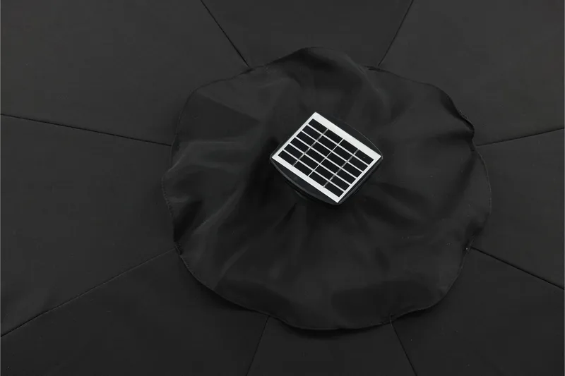 Sabal Parasol 270 cm med LED - Sort - Havemøbler - Solafskærmning - Parasoller