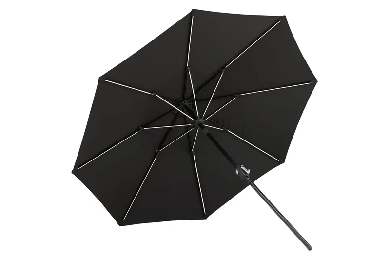 Sabal Parasol 270 cm med LED - Sort - Havemøbler - Solafskærmning - Parasoller