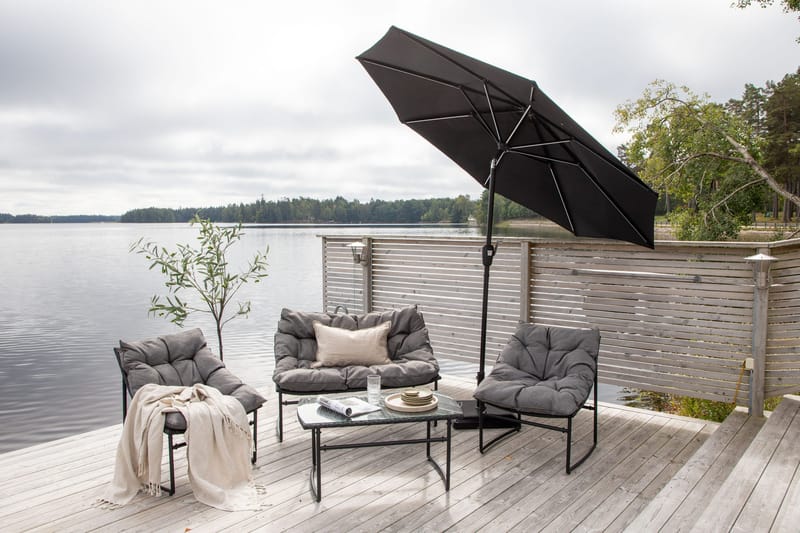 Sabal Parasol 270 cm med LED - Sort - Havemøbler - Solafskærmning - Parasoller