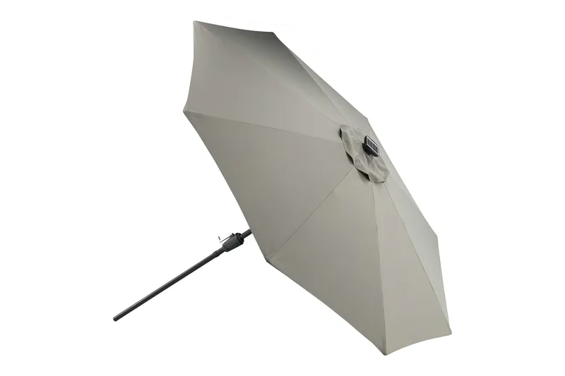 Sabal Parasol 270 cm med LED - Grå - Havemøbler - Solafskærmning - Parasoller