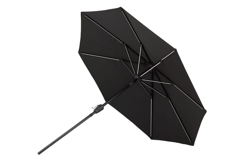 Sabal Parasol 270 cm med LED - Sort - Havemøbler - Solafskærmning - Parasoller