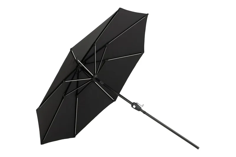 Sabal Parasol 270 cm med LED - Sort - Havemøbler - Solafskærmning - Parasoller
