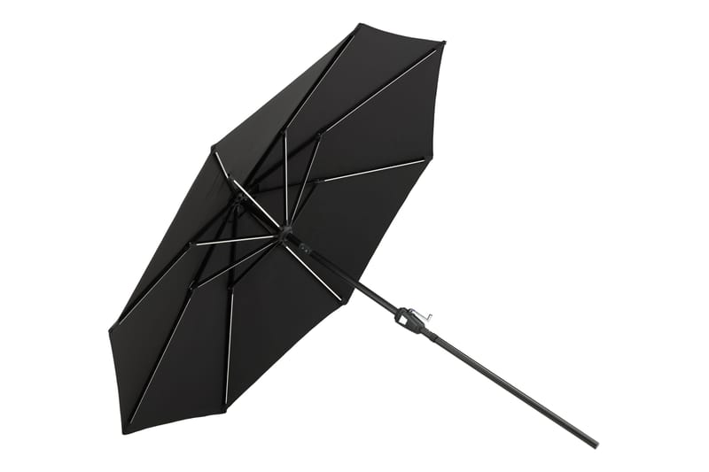 Sabal Parasol 270 cm med LED - Sort - Havemøbler - Solafskærmning - Parasoller