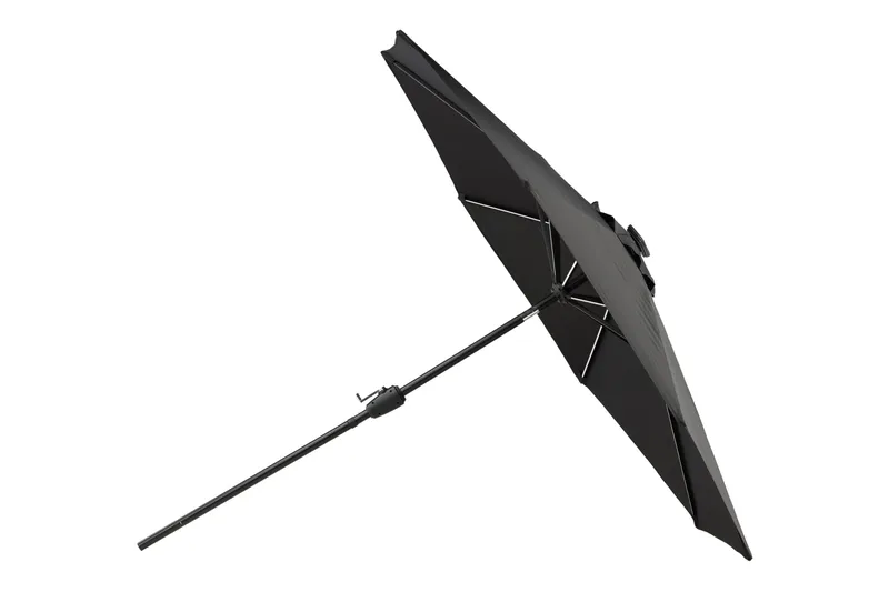 Sabal Parasol 270 cm med LED - Sort - Havemøbler - Solafskærmning - Parasoller