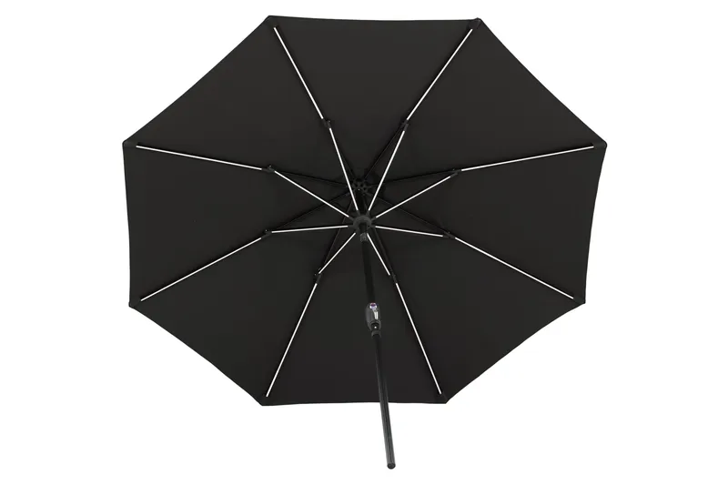 Sabal Parasol 270 cm med LED - Sort - Havemøbler - Solafskærmning - Parasoller