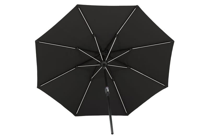 Sabal Parasol 270 cm med LED - Sort - Havemøbler - Solafskærmning - Parasoller