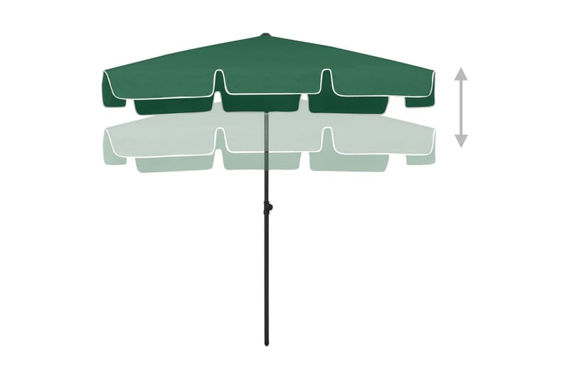 strandparasol 200x125 cm grøn - Grøn - Havemøbler - Solafskærmning - Parasoller - Strandparasol