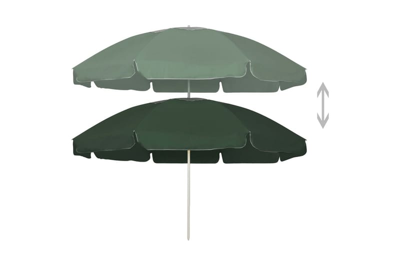 strandparasol 240 cm grøn - Grøn - Havemøbler - Solafskærmning - Parasoller - Strandparasol
