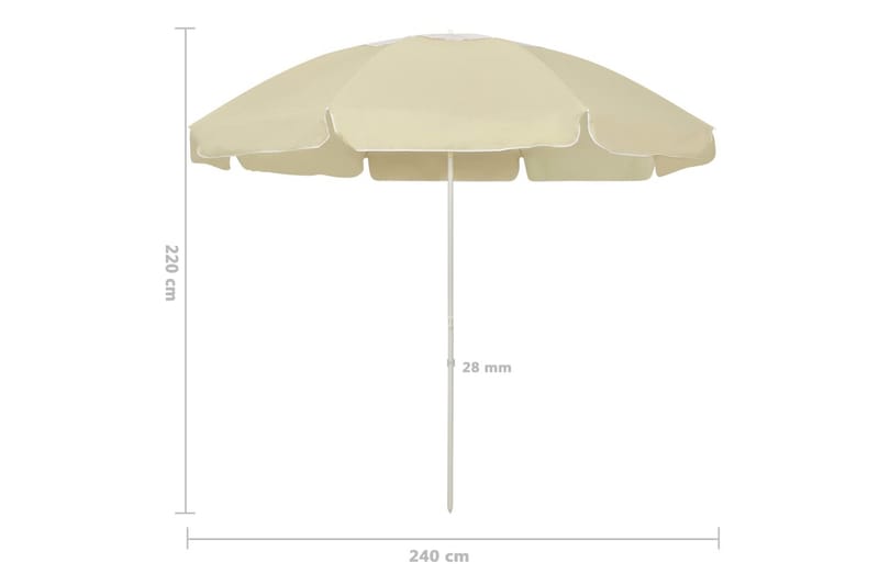 strandparasol 240 cm sandgul - Gul - Havemøbler - Solafskærmning - Parasoller - Strandparasol