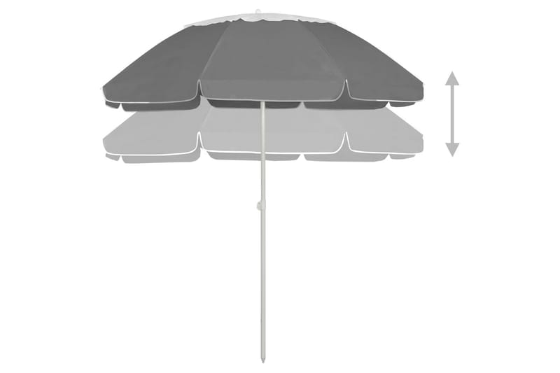 strandparasol 300 cm antracitgrå - Antracit - Havemøbler - Solafskærmning - Parasoller - Strandparasol