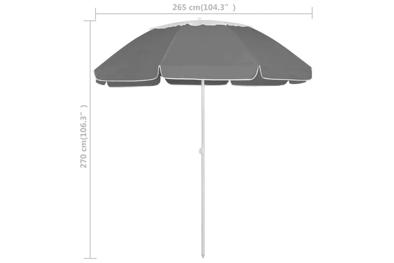 strandparasol 300 cm antracitgrå - Antracit - Havemøbler - Solafskærmning - Parasoller - Strandparasol