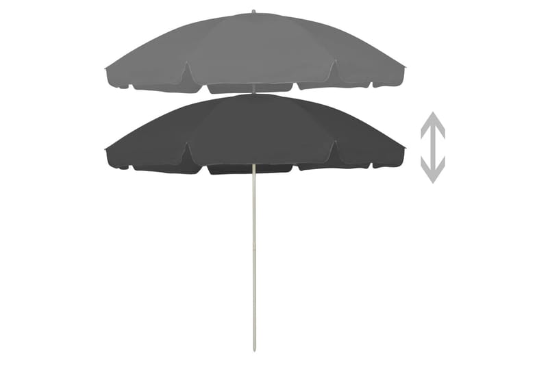 strandparasol 300 cm antracitgrå - Antracit - Havemøbler - Solafskærmning - Parasoller - Strandparasol