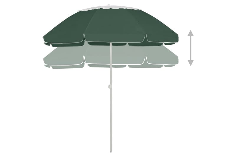 strandparasol 300 cm grøn - Grøn - Havemøbler - Solafskærmning - Parasoller - Strandparasol