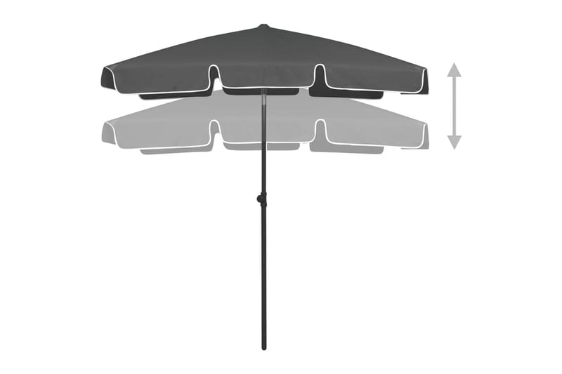 strandparasol 180x120 cm antracitgrå - Antracit - Havemøbler - Solafskærmning - Parasoller - Strandparasol