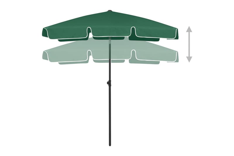 strandparasol 180x120 cm grøn - Grøn - Havemøbler - Solafskærmning - Parasoller - Strandparasol