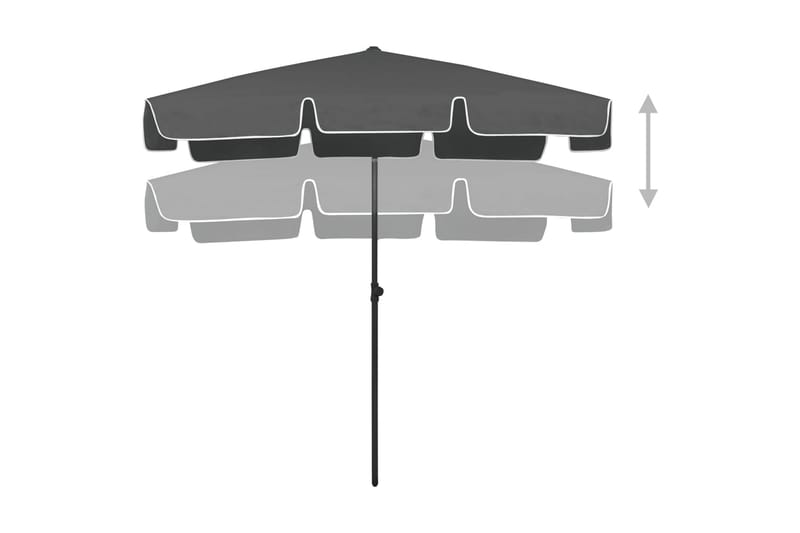 strandparasol 200x125 cm antracitgrå - Antracit - Strandparasol