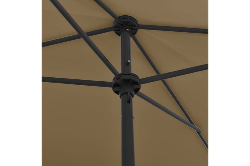strandparasol 200x125 cm gråbrun - Gråbrun - Havemøbler - Solafskærmning - Parasoller - Strandparasol