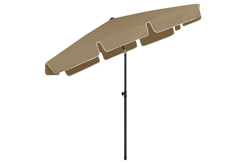 strandparasol 200x125 cm gråbrun - Gråbrun - Havemøbler - Solafskærmning - Parasoller - Strandparasol
