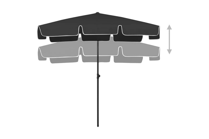 strandparasol 200x125 cm sort - Sort - Havemøbler - Solafskærmning - Parasoller - Strandparasol