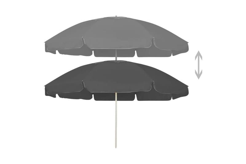 strandparasol 240 cm antracitgrå - Antracit - Havemøbler - Solafskærmning - Parasoller - Strandparasol