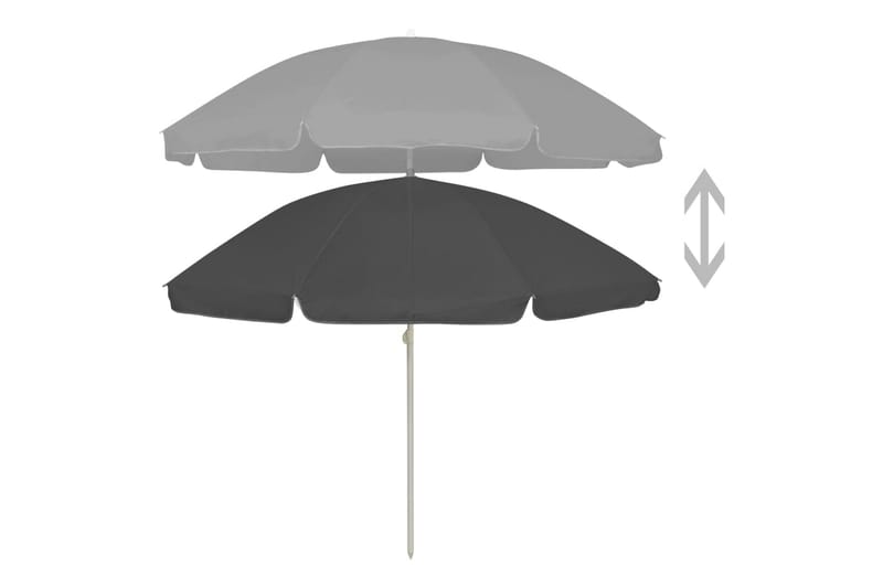 strandparasol 240 cm antracitgrå - Antracit - Havemøbler - Solafskærmning - Parasoller - Strandparasol