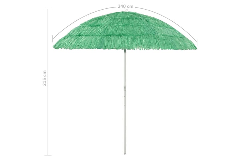 strandparasol 240 cm grøn - Grøn - Strandparasol