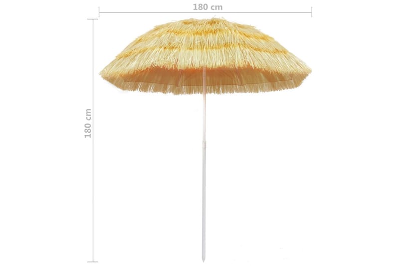Strandparasol Hawaii-Stil 180 Cm Naturfarvet - Beige - Havemøbler - Solafskærmning - Parasoller - Strandparasol