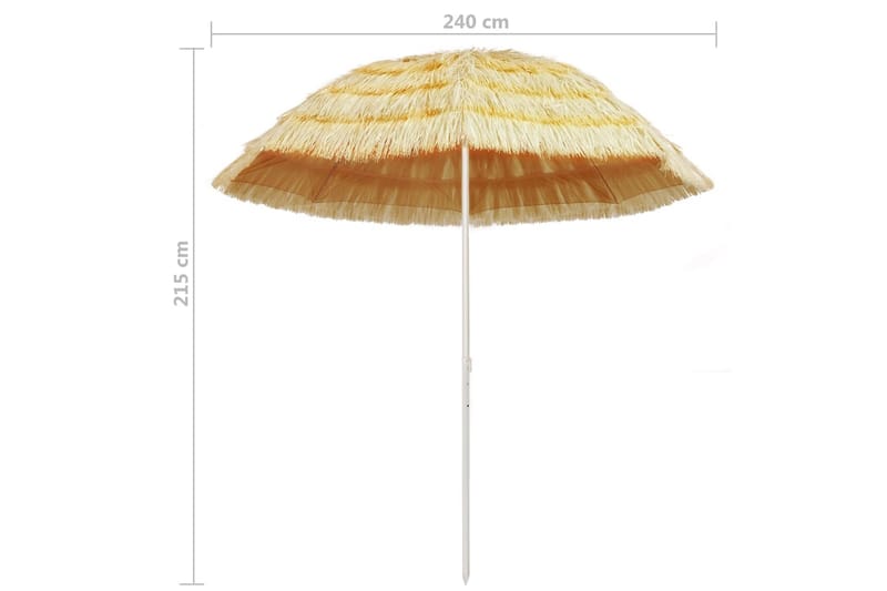 Strandparasol Hawaii-Stil 240 Cm Naturfarvet - Beige - Havemøbler - Solafskærmning - Parasoller - Strandparasol
