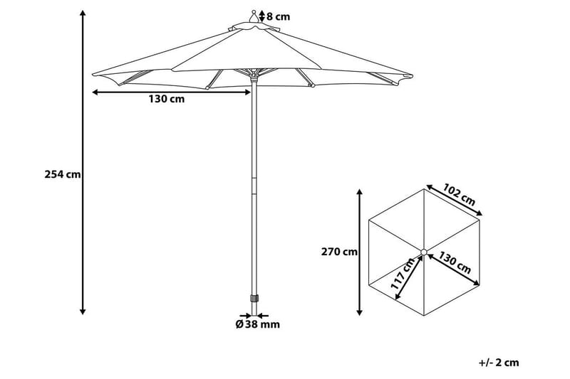 Tuscany Parasol 254 cm - Grøn - Parasoller