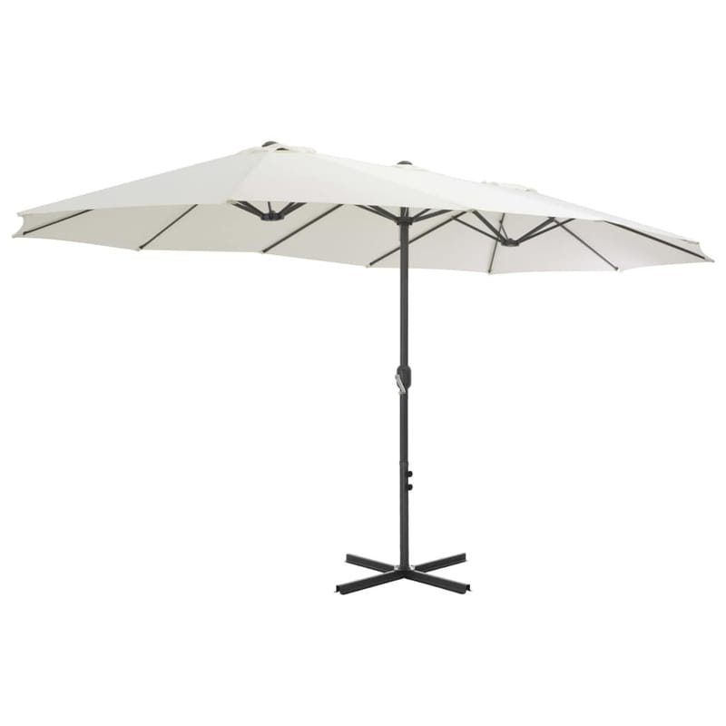 Udendørs Parasol Med Aluminiumsstang 460 X 270 Cm Sandfarvet - Beige - Havemøbler - Solafskærmning - Parasoller