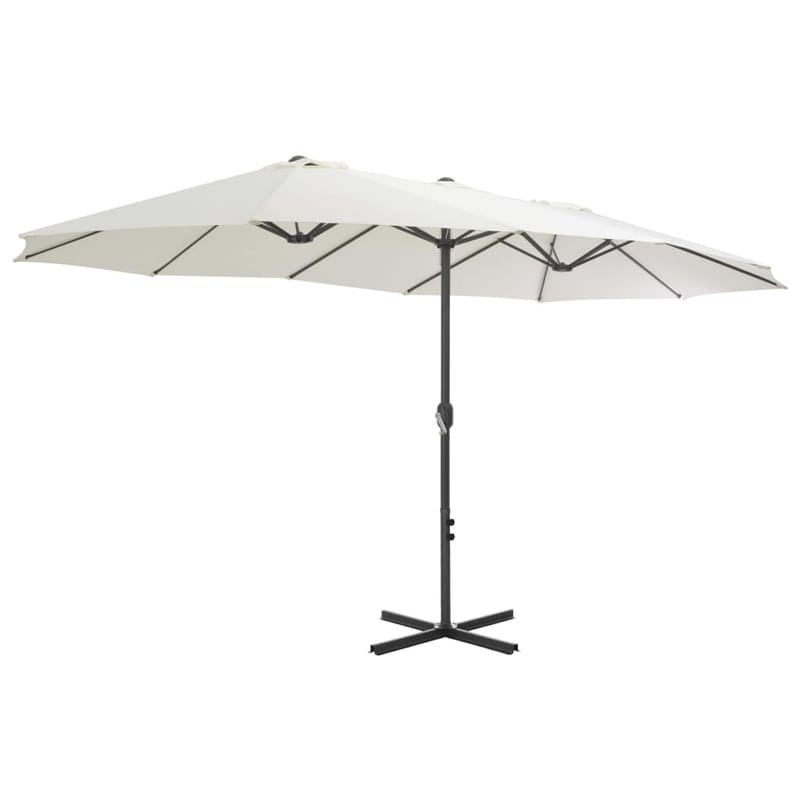 Udendørs Parasol Med Aluminiumsstang 460 X 270 Cm Sandfarvet - Beige - Parasoller