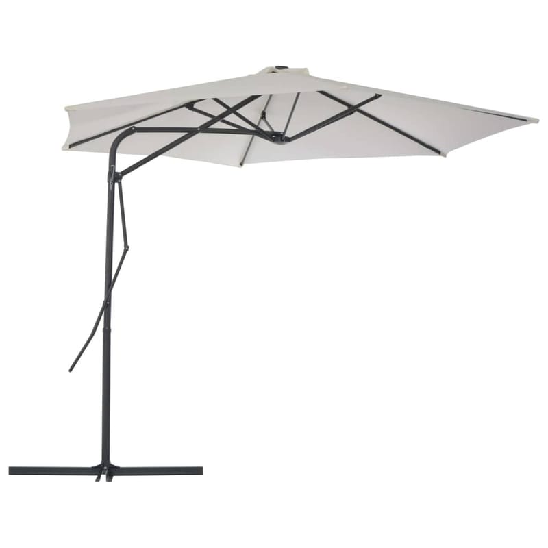 Udendørs Parasol Med Stålstang 300 Cm Sandfarvet - Beige - Havemøbler - Solafskærmning - Parasoller