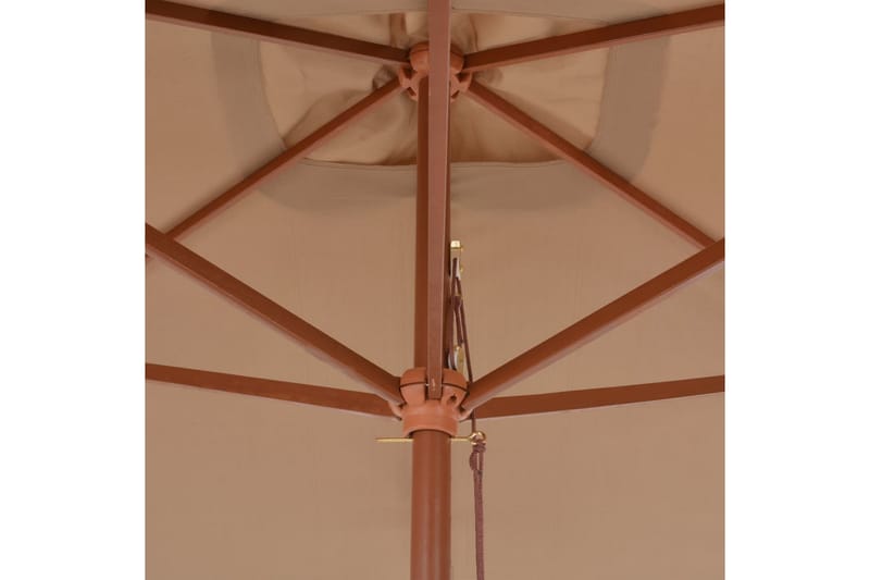 Udendørs Parasol Med Træstang 200 X 300 Cm Gråbrun - Brun - Havemøbler - Solafskærmning - Parasoller