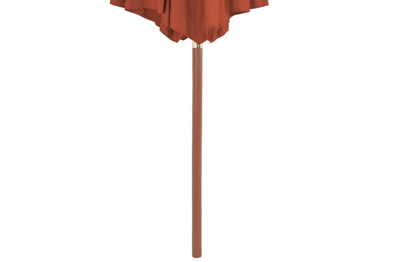 Udendørs Parasol Med Træstang 300 Cm Terracottafarvet - Orange - Havemøbler - Solafskærmning - Parasoller