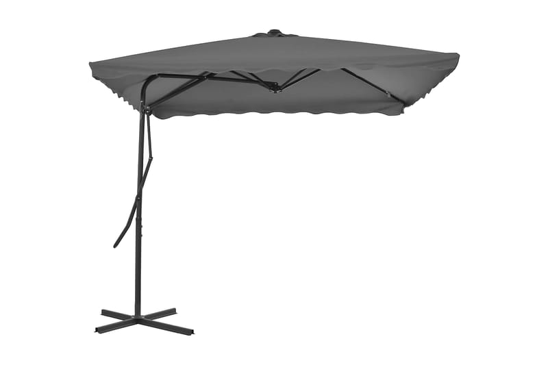 Udendørs Parasol Med Stålstang 250 X 250 Cm Antracitgrå - Grå - Havemøbler - Solafskærmning - Parasoller